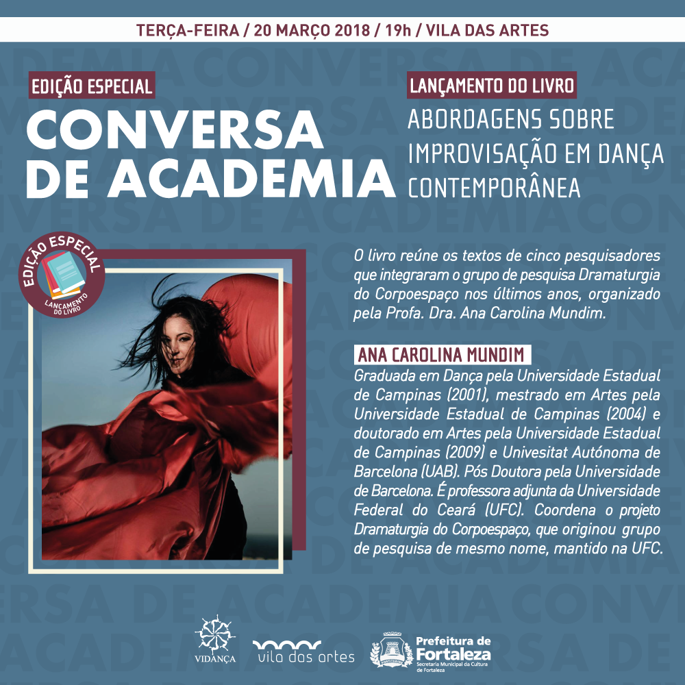 Peça gráfica Conversa de Academia com Ana Carolina Mundim