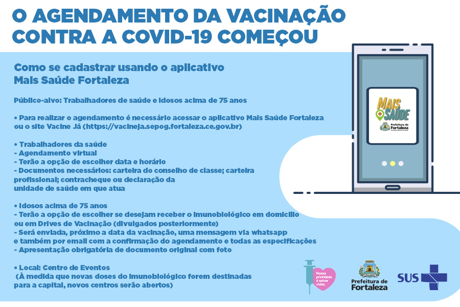 Prefeitura de Fortaleza inicia agendamento da vacinação ...