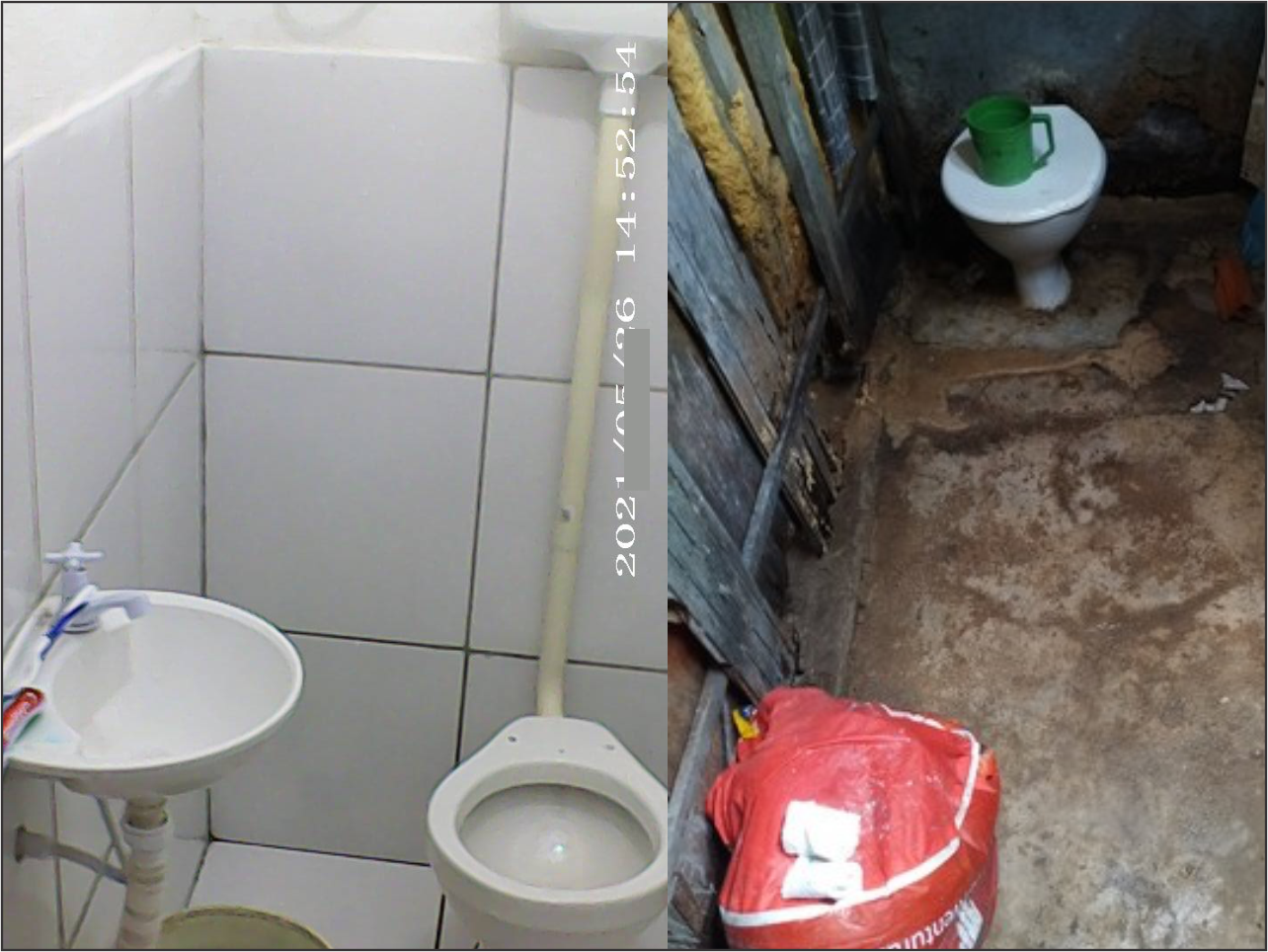 A imagem do antes e depois do banheiro reformado