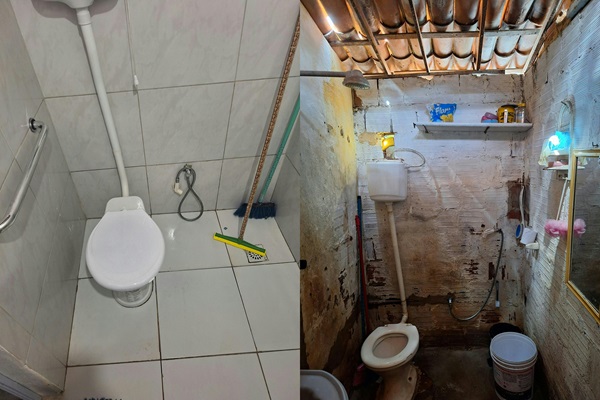 Banheiro antes e depois da obra